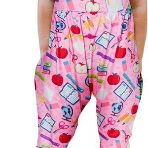 Baby Toddler Girl Back To School Pink Jumpsuit for Ages 7-8